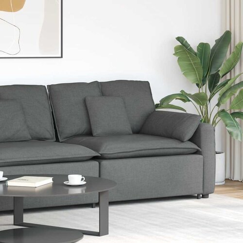  Modularni kauč s naslonom za ruke i jastucima tamno sivi 100 cm Slike