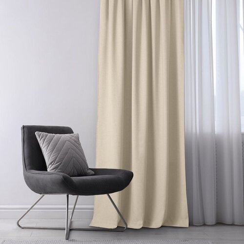  Curtain CARMENA color creamy style classic golden gold metal eyelets braid 140x270 HOMEDE Slike