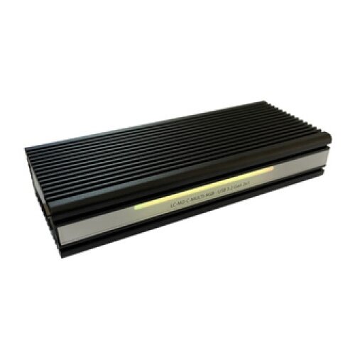 LC Power lc-m2-c-multi-rgb nvme enclosure for m.2 ssd usb3.2 gen.2x1 type c black with rgb lighting hdd ssd rack ( 21841 ) Cene