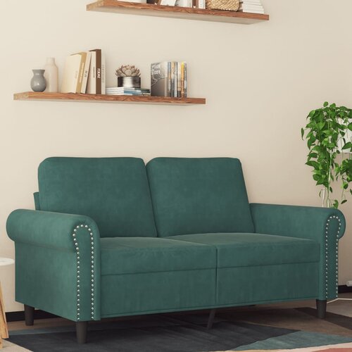  The Living Store Dvosed temno zelen 120 cm žamet - Dvosed, (21495134) Cene