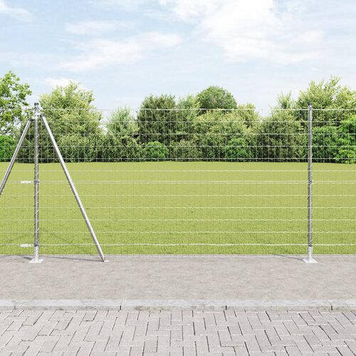 vidaXL evropska ograja z 13 flanged posti 1.2x25 m cinkano jeklo Cene