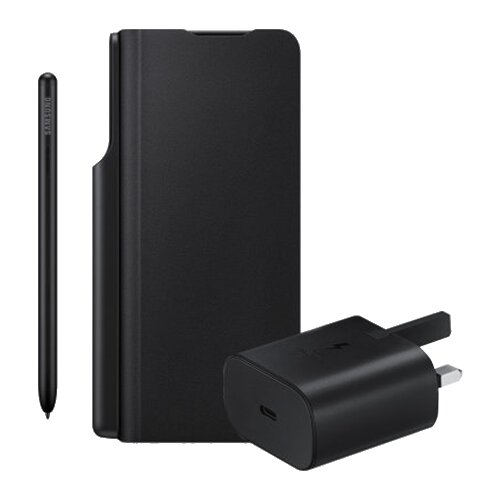 Samsung original note package ef-ff92kkb za galaxy z fold 3 f926 - črn ovitek, polnilec adapter ta800 25w, pisalo - črn Slike