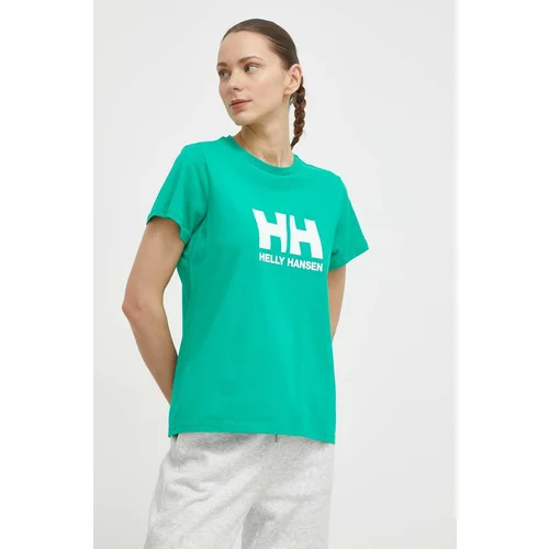 Helly Hansen Pamučna majica za žene, boja: zelena