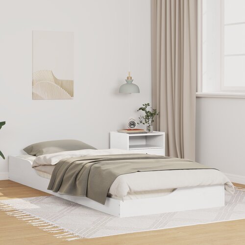 VidaXL Krevet s daskama Bijelo 100 x 220 cm Čvrsta borova drva Slike