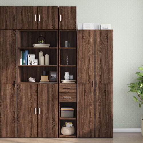 VidaXL Ozka omara za shranjevanje rjavi hrast 30x42,5x225 cm inž. les Slike