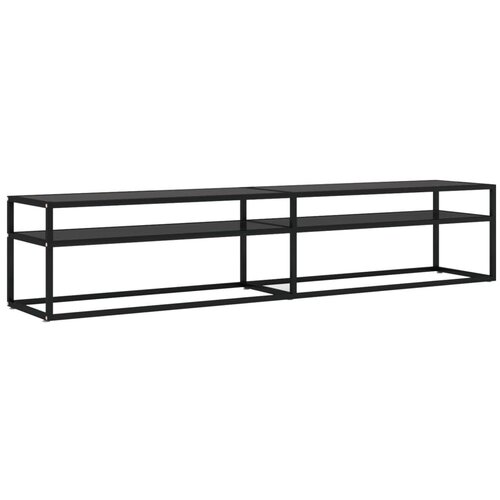 Maison Chic TV omarica - TV enota - Televizijska omarica črna 200x40x40,5 cm kaljeno steklo, (21698663) Slike