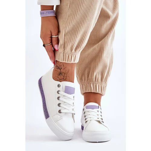 Kesi Women's low sneakers white-purple Demira