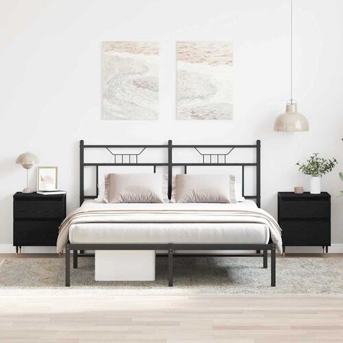  Noćni ormar 2 pcs Crni hrast 40 x 35 x 50 cm Konstruirano drvo Cene