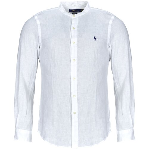 Polo Ralph Lauren Srajce z dolgimi rokavi CHEMISE AJUSTEE SLIM FIT EN LIN COL MAO Bela Cene