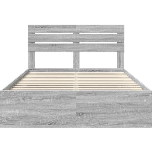  Krevetna konstrukcija s uzglavljem Siva Sonoma 150 x 200 cm 153 x 206 x 100 cm Slike