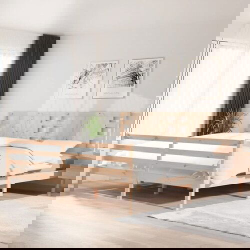 The Living Store Posteljni okvir iz trdne borovine 200x200 cm - Posteljni Okvir, (21526610) Slike