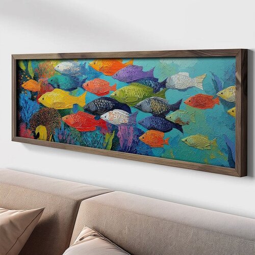 WALLXPERT LAC105-150 Multicolor Decorative Framed MDF Painting Cene