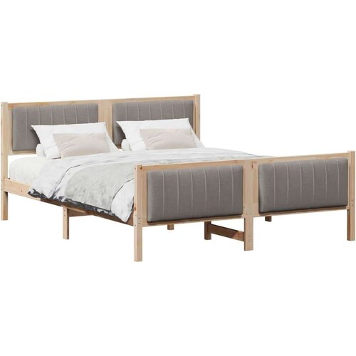 VidaXL Okvir kreveta Smeđa i taupe 160 x 200 cm Masivna borovina Slike