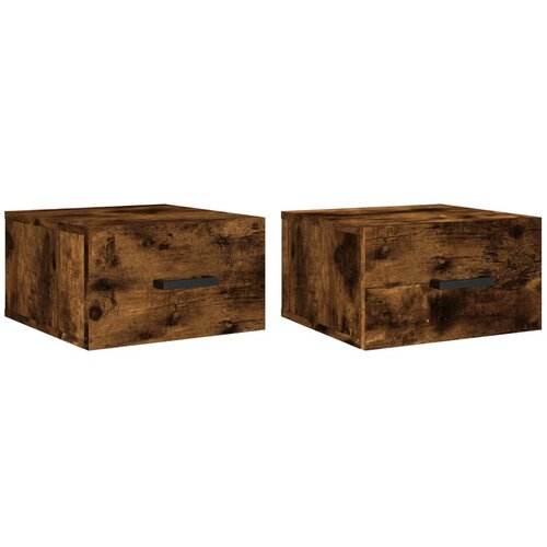 Maison Chic Stenski Dvo delni komplet Nočne omarice - Nočne mize dimljeni hrast 35x35x20 cm, (21690358) Cene