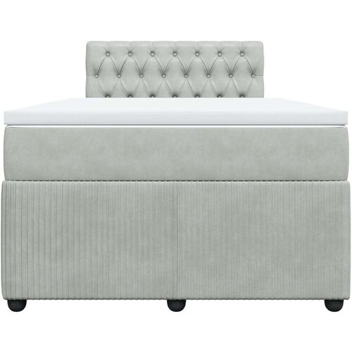 VidaXL Box spring krevet s madracem svjetlosivi 120x200 cm bar&amp;scaron;unasti Slike