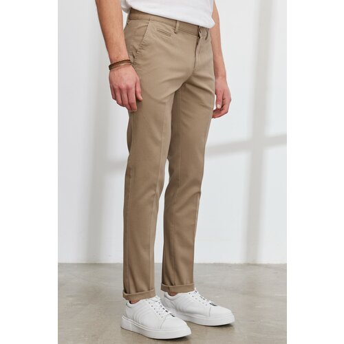 ALTINYILDIZ CLASSICS Men's Beige Slim Fit Slim Fit Trousers with Side Pockets, Cotton Stretchy Dobby Trousers. Slike