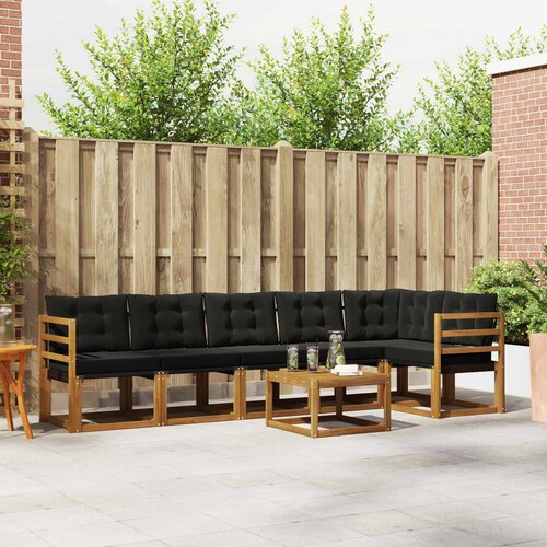  Set vanjskih sofa 7 kom. Prirodna i crna Cijene