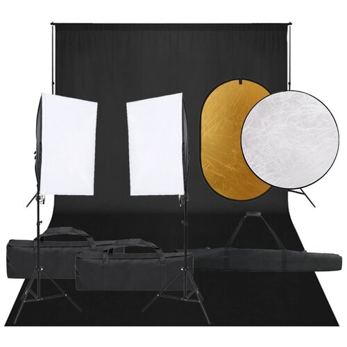 vidaXL komplet za foto studio z lučmi, ozadjem in odbojnikom Cene