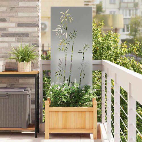 vidaXL Privatnost u vrtu Cvjetni Srebrno 50 x 140 cm Pocinčani čelik Cijene