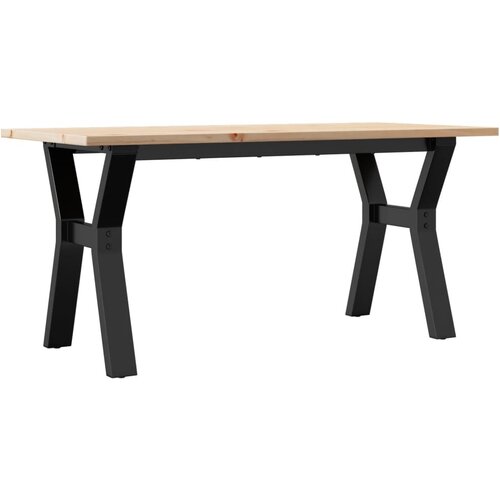 Maison Chic Klubska mizica - kavna mizica - Nizka mizica Y okvir 100x50x45 cm trdna borovina lito železo, (21752194) Cene