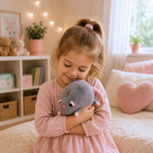  Plush Toy Rat with a Long Tail, Gray, 40cm Slike