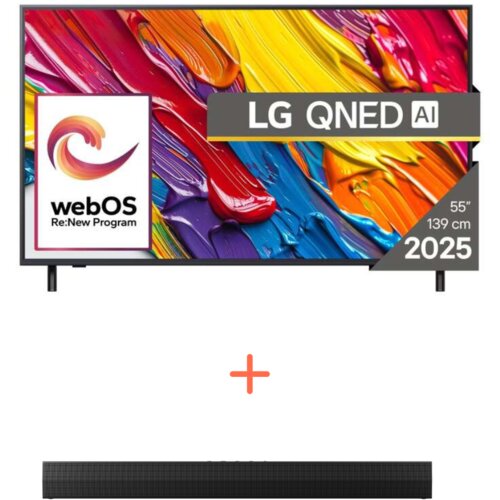 LG Televizor 55QNED82A3B 55", 4K Smart, Sivi + Soundbar S20A, 2.0, 50W, Crni Cene