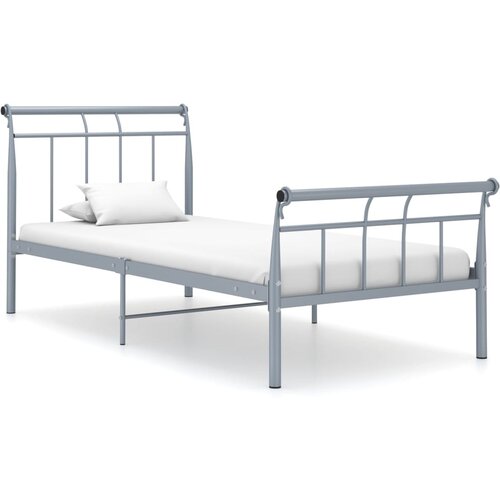 VidaXL Posteljni okvir siv kovinski 100x200 cm, (20647354) Slike