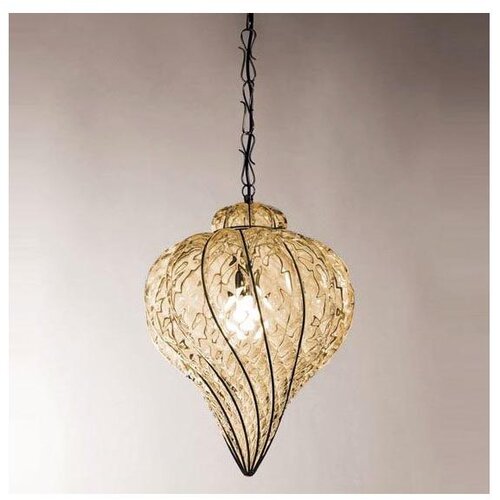  SIRU - Luster na lancu GOCCIA 1xE27/60W/230V Ø 25 cm bež/smeđa venecijansko staklo Cene