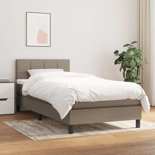  Krevet s oprugama i madracem smeđesivi 90x190 cm od tkanine