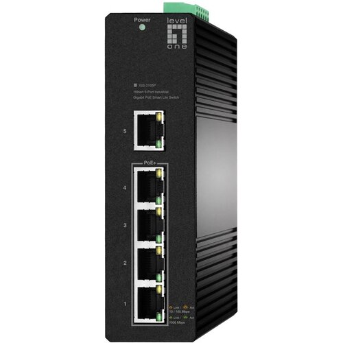  LevelOne Hilbert 5-Port Industrial Gigabit PoE Smart Lite Switch, 4 PoE Outputs, 802.3at /af PoE Cene