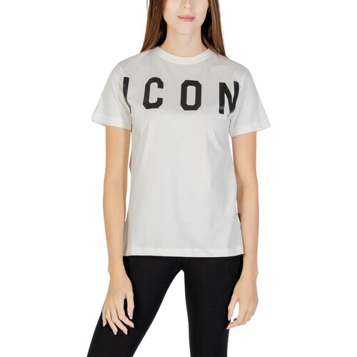 iCON Majice s kratkimi rokavi ICDF2W6T001 Bela Cene