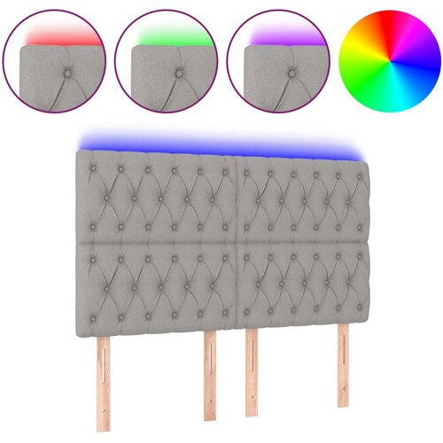 Maison Chic led posteljno vzglavje - vzglavna omarica - nočna omarica svetlo sivo 160x7x118/128 cm blago, (21707862) Slike