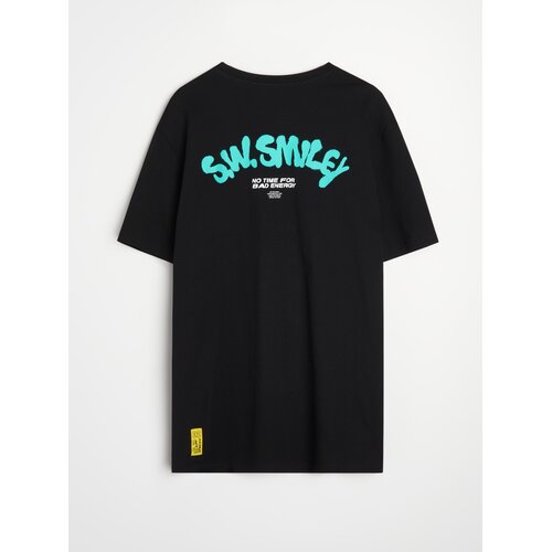 Sinsay Pamučna majica s printom na leđima Smiley World Slike