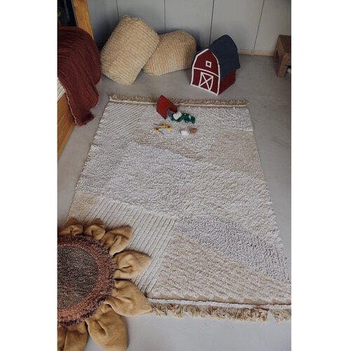 Lorena Canals Bež bombažna otro&amp;scaron;ka igralna preproga 120x170 cm Farm Fields &amp;ndash; Slike