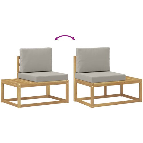  Set vanjskih sofa 3 Komad Bijela i svjetlosiva Poliester Slike