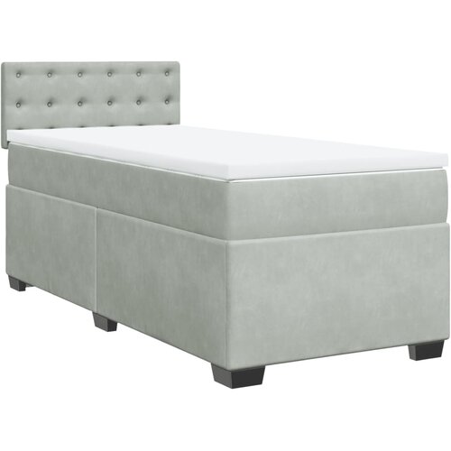 Box spring krevet s madracem svjetlosivi 90x190 cm bar&amp;scaron;unasti Slike
