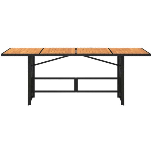 VidaXL vrtni stol s pločom od drva bagrema crni 190x80x74 cm poliratan Slike