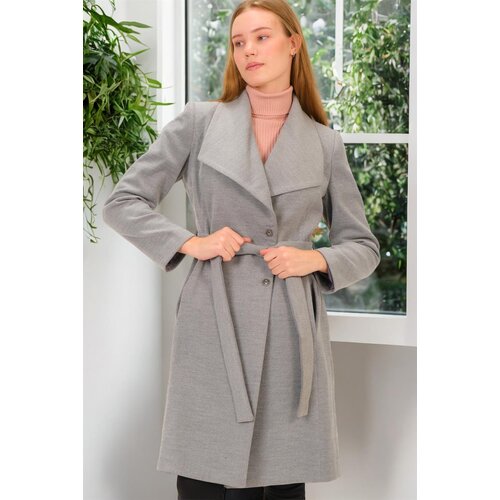 Dewberry Z6639 LADIES&amp;#039; COAT-PLAIN GREY Slike