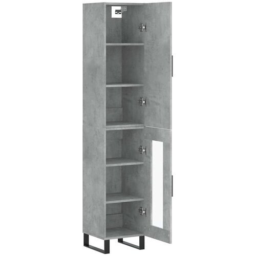  Visoka komoda siva betona 34,5x34x180 cm od konstruiranog drva Slike