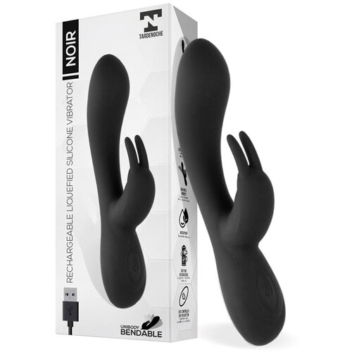 TARDENOCHE Noir Vibe Injected Liquid Silicone 2 Motors Black Cene