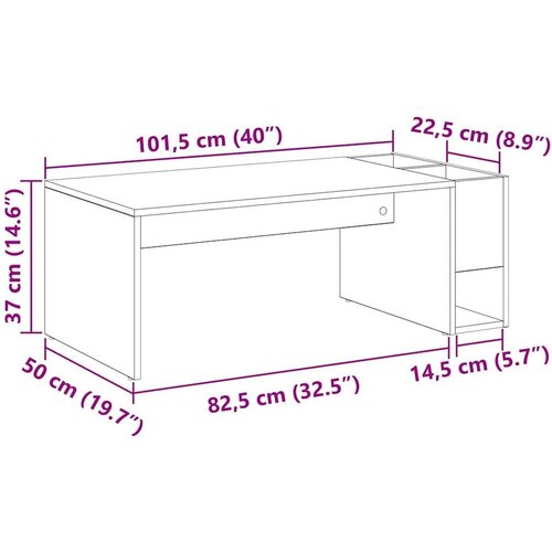  Stolić za kavu Umjetnički hrast 101 5 x 50 x 37 cm Konstruirano drvo Slike