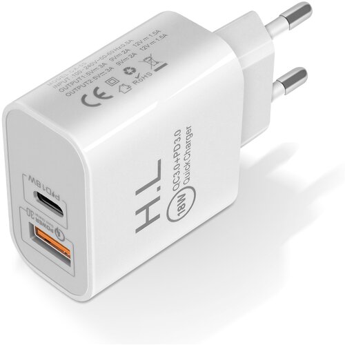 AVIZAR USB C Quick Charge 3.0 Power Delivery Polnilnik, 18 W, dvojni izhod - bel, (20628861) Cene