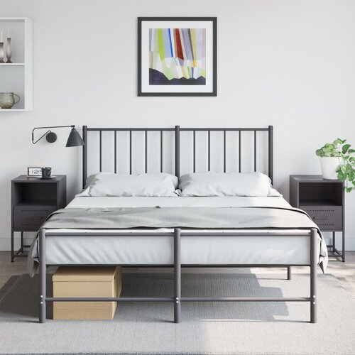 VidaXL Nočna omarica 2 kosa črna 36x39x60,5 cm jeklo Slike