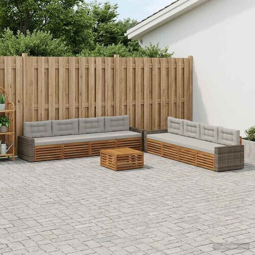  Set vanjskih sofa 9 kom. Prirodna i svjetlosiva Poliester Cene