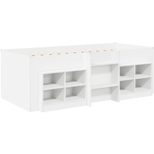  Loft krevet s ormarom s policom 3 kom. Bijela Konstruirano drvo 98.5 x 200 cm Slike