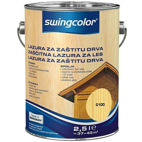 SWINGCOLOR Za&amp;scaron;čitna lazura za les Swingcolor (brezbarvna, 2,5 l) Slike