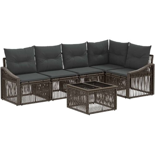  Vrtna sedežna garnitura 6 pcs Siva poli ratan, (5000270307) Cene