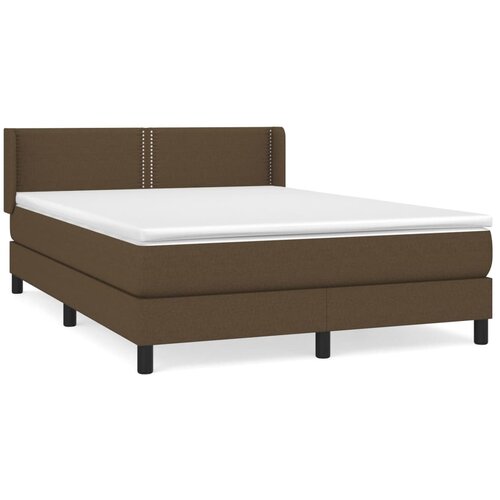 Maison Chic Box spring postelja - Vzmetna postelja z vzmetnico temno rjav 140x190 cm blago SL7435, (21908323) Cene