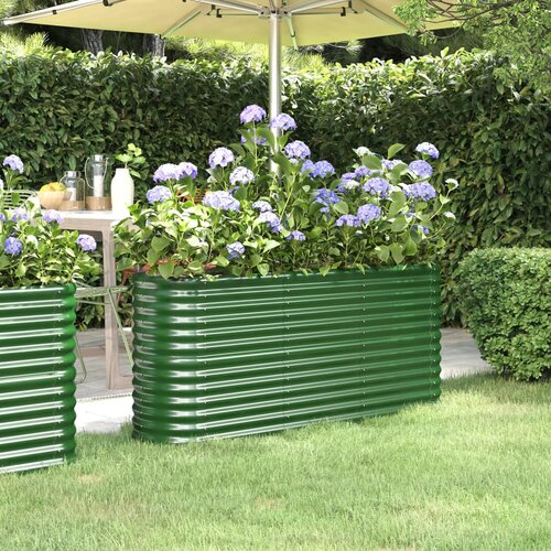 vidaXL Visoka greda iz prašno premazanega jekla 152x40x68 cm zelena Cene