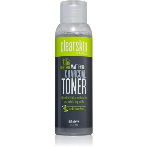 Avon Clearskin Pore &amp;amp; Shine Control matirajuća voda za lice s aktivnim ugljenom 100 ml Slike